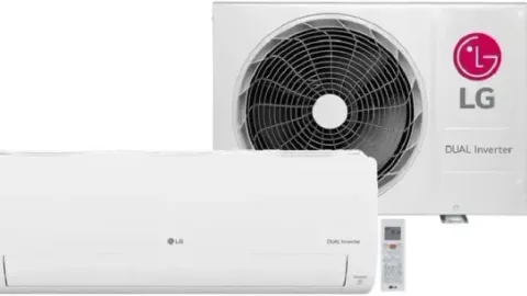 Ar-condicionado LG Dual Inverter 12.000 BTUs, unidade interna branca