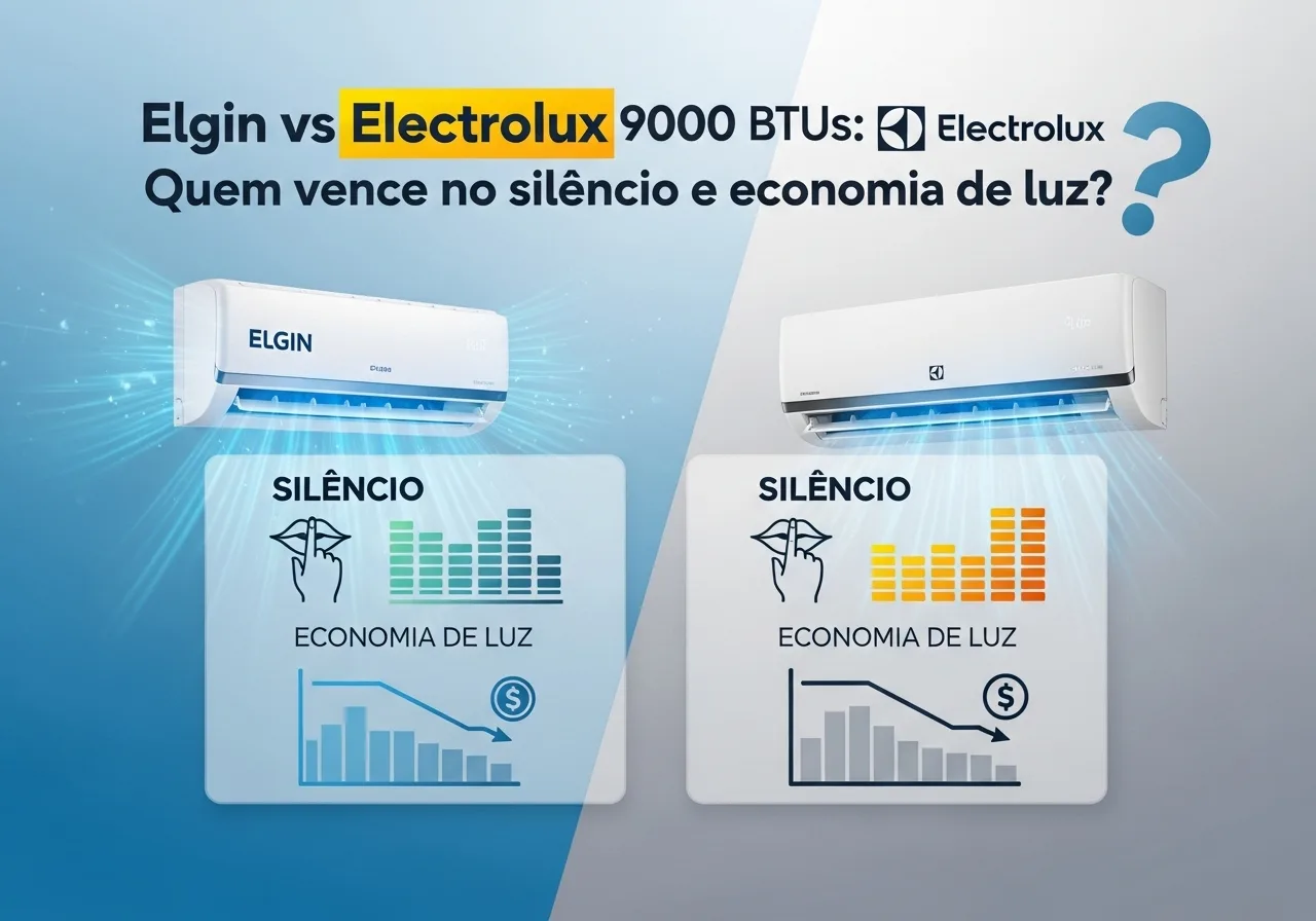 Elgin vs Electrolux 9000 btus: quem vence no silêncio e economia de luz?